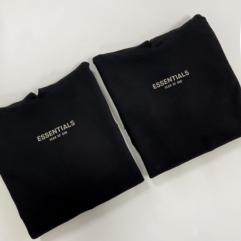 Black Cotton Logo Pullover - Men's