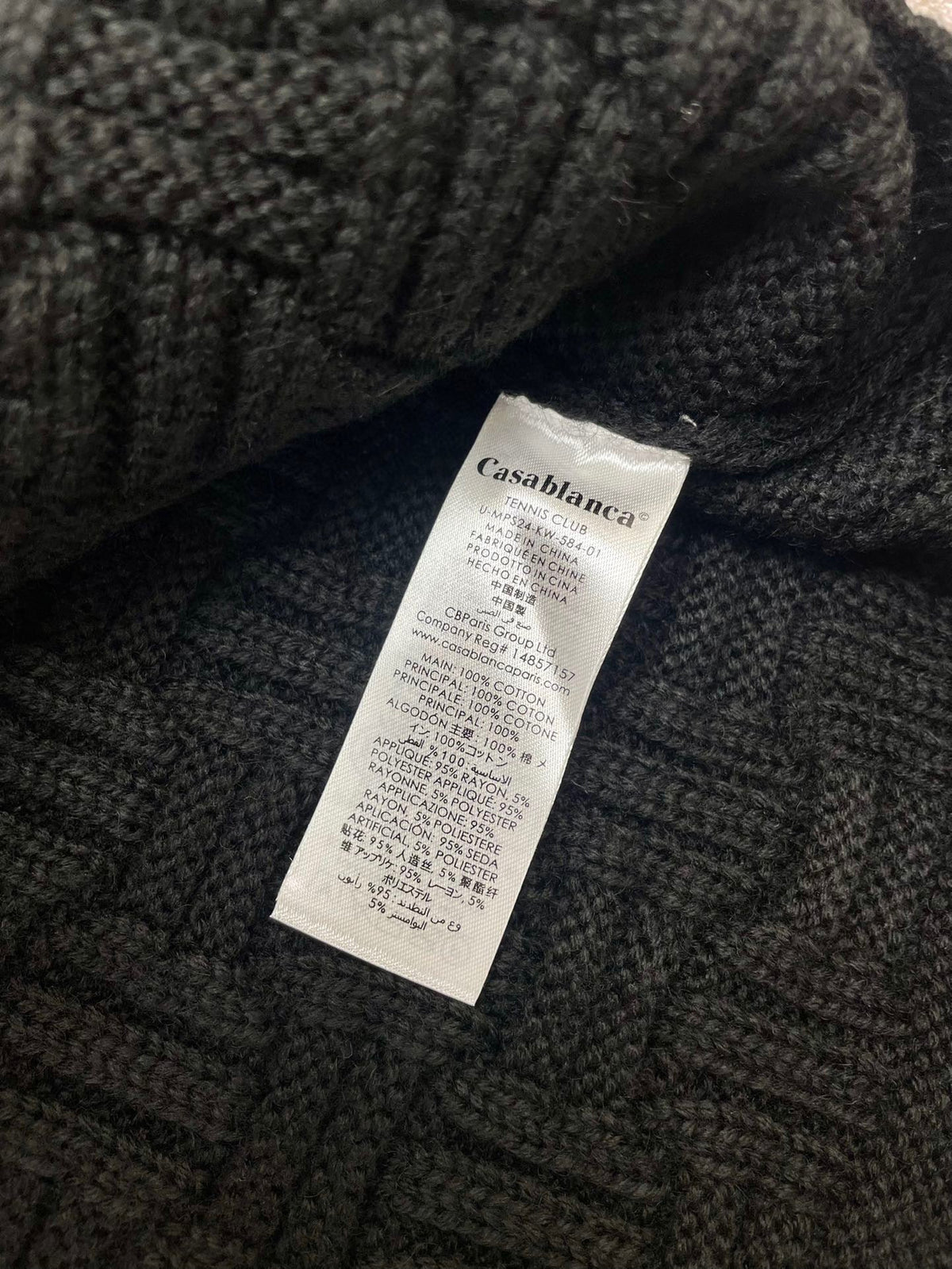 Navy Wool Cable Cardigan - Men's