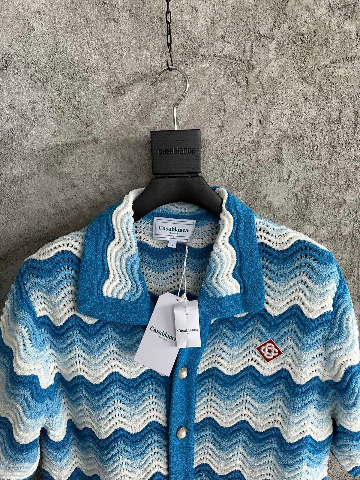 Yellow Knit Chevron Short-Sleeve - Men's
