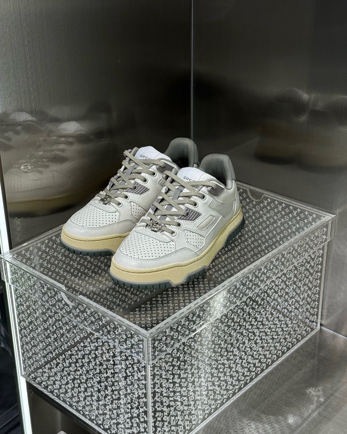 White and Grey Sneakers