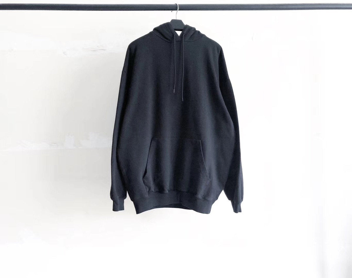 Black Cotton Bold Text Pullover - Men's