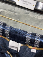 Navy Cotton Check Wide - Men's