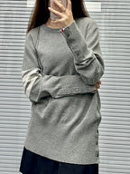 4-Bar Crewneck Navy Knit - Men's