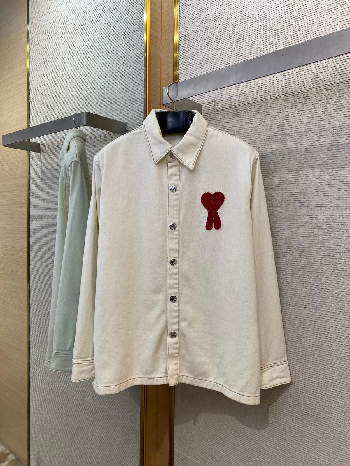 Cream Corduroy Patch Long-Sleeve - Men's