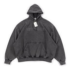 Washed Grey Tonal Logo Hoodie - Men's