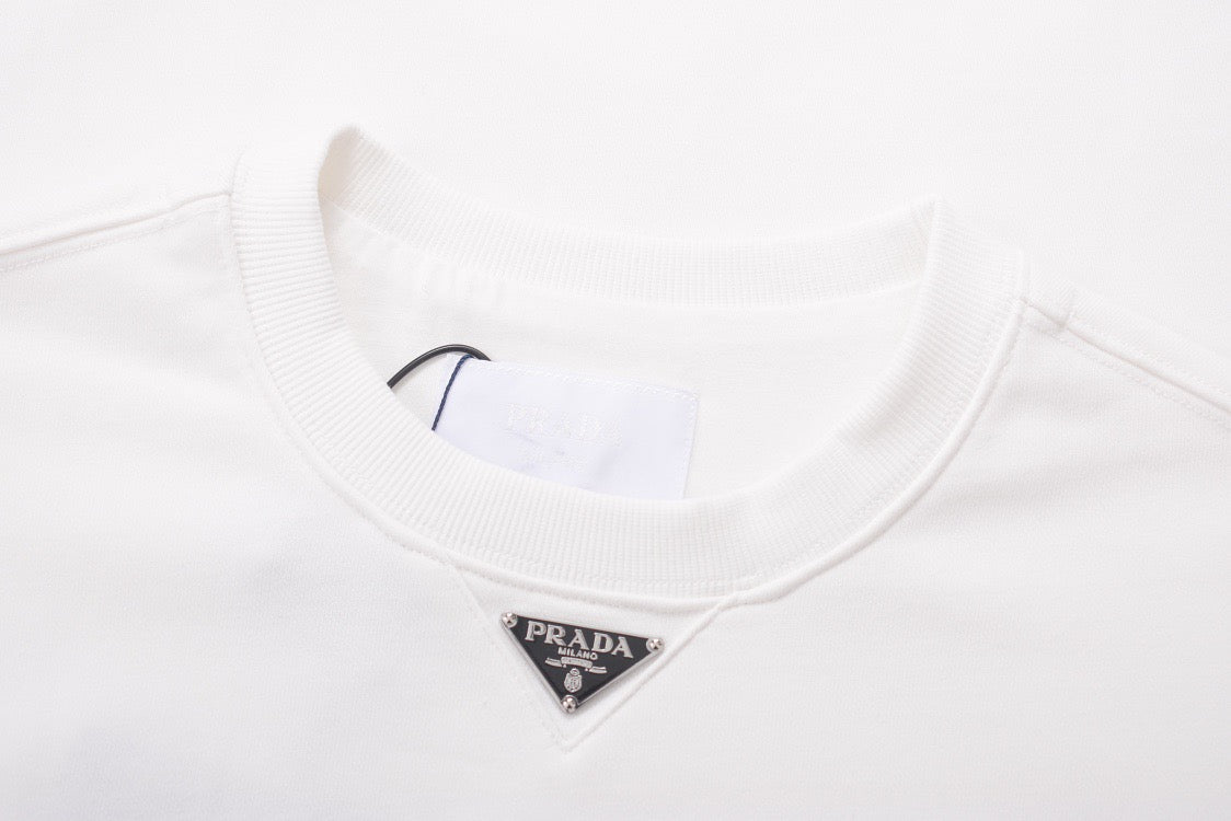 Black Cotton Triangle Logo Long-Sleeve - Men's