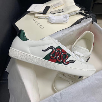 Ace Snake White Sneakers - Men's