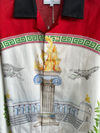 Scenic Print Silk Shirt - Men's