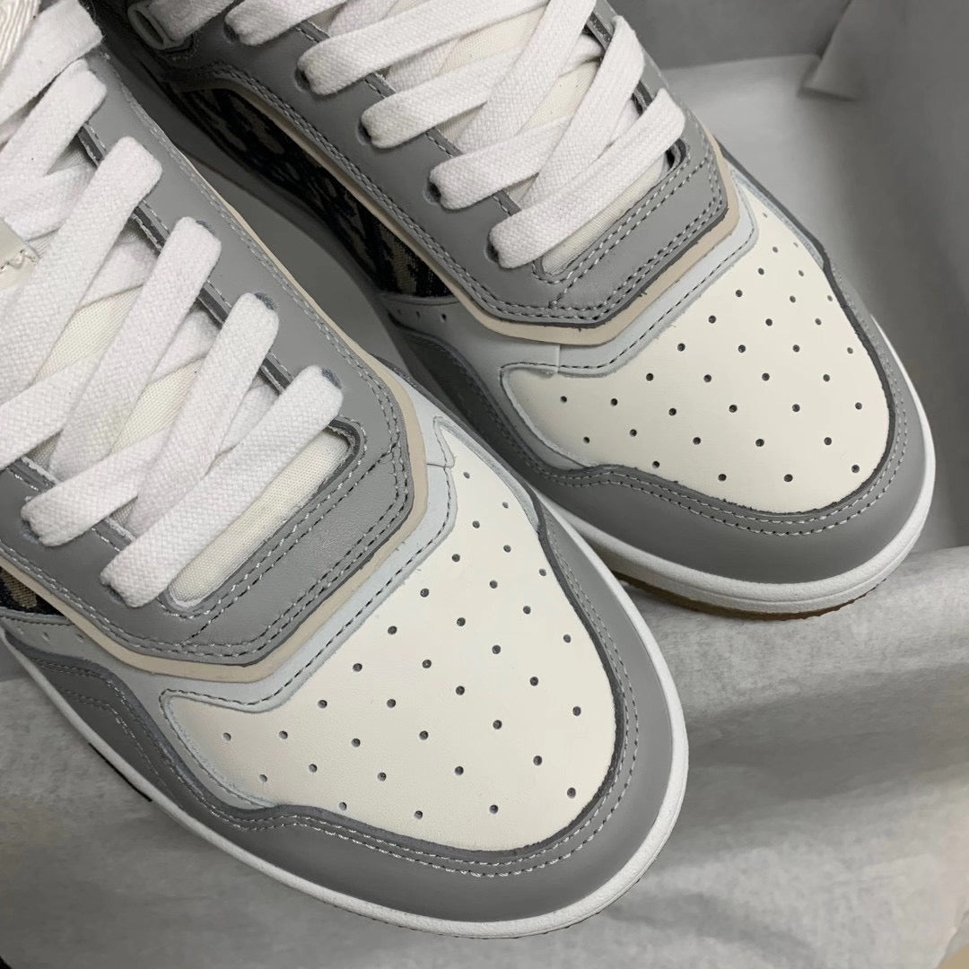 B27 High-Top Grey Oblique Sneakers
