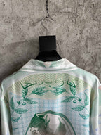 Muted Scenic Print Silk Shirt - Men's