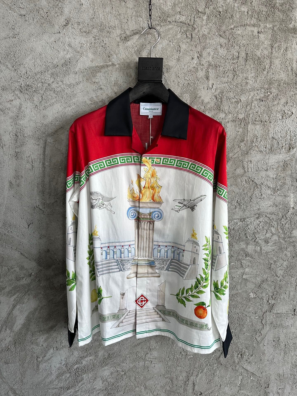 Scenic Print Silk Shirt - Men's