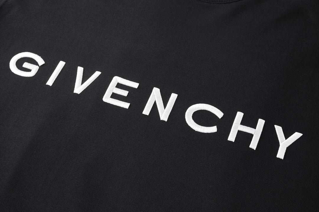 Black Cotton Bold Text Crewneck - Men's