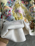 Pink Wool Print Crewneck - Men's