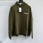 Olive Cotton Chest Logo Pullover - Men's