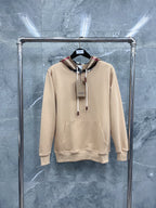Black Cotton Check Lined Pullover - Men's