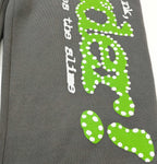 Grey Cotton Graphic Joggers - Men's