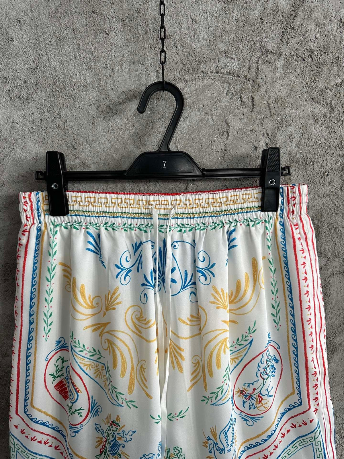 Ornate Print Silk Shorts - Men's