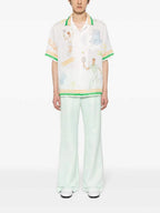 Tennis Print Silk Shirt - Men's