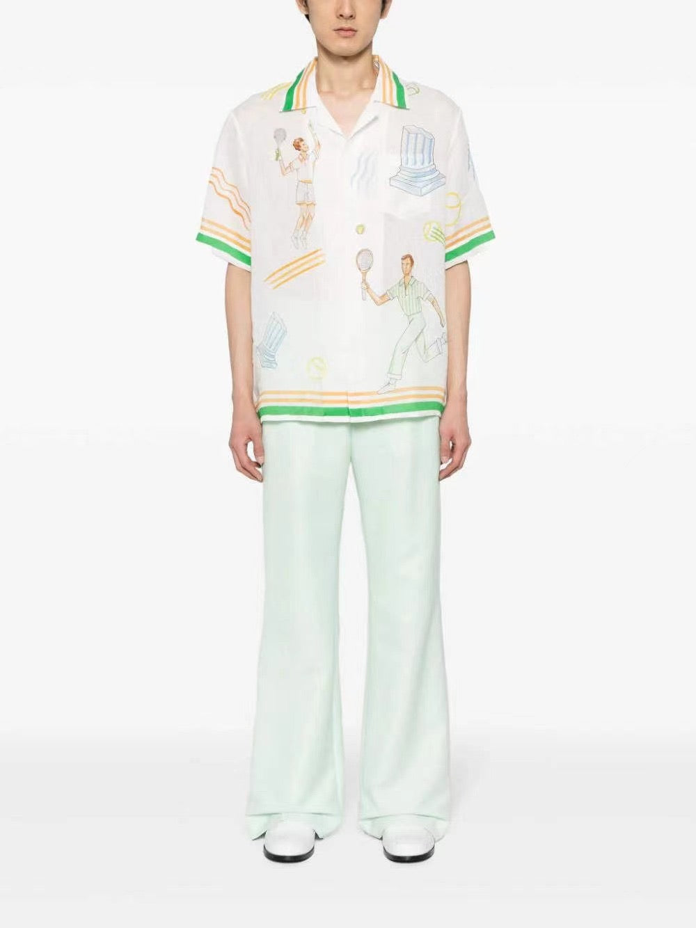 Tennis Print Silk Shirt - Men's
