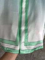 Green Silk Gradient Print Short-Sleeve - Men's