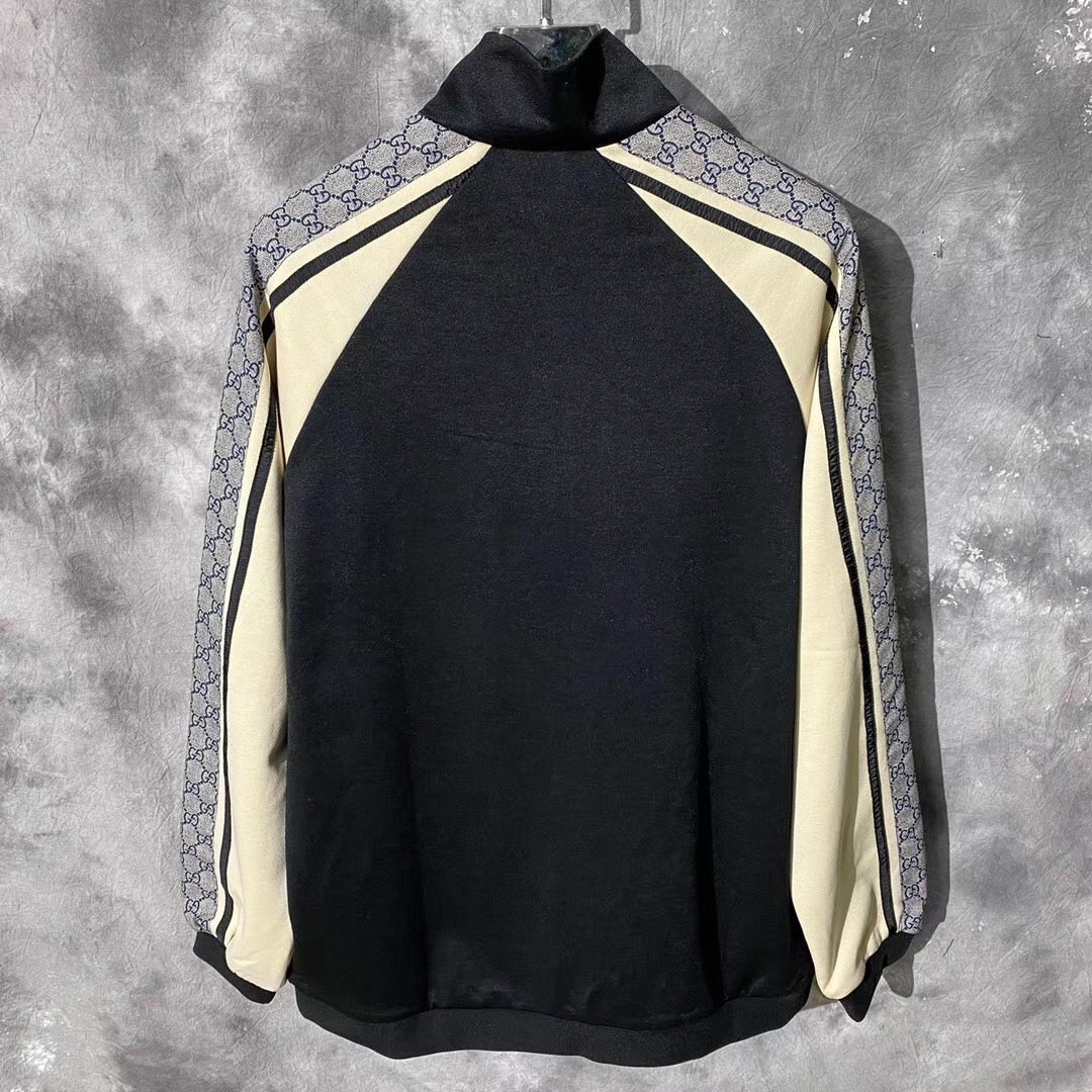 Black Jersey Monogram Sleeve Track - Men's