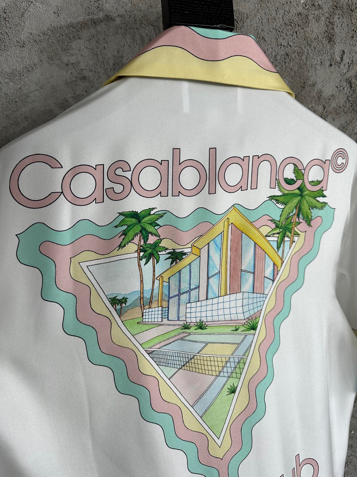 Embroidered Crest Silk Shirt - Men's