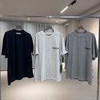 Grey Cotton Text Logo Short-Sleeve - Men's