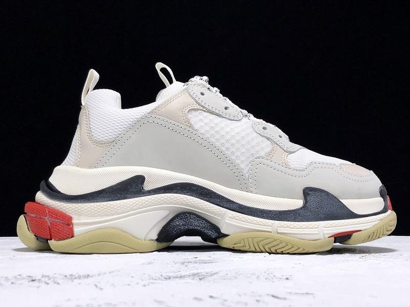Triple S Cream Red and Navy Sneakers