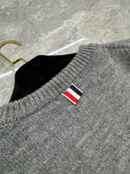 4-Bar Crewneck Navy Sweater - Men's