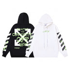Black Cotton Diagonal Print Pullover - Men's