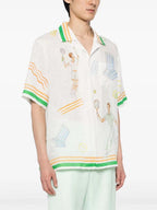 Tennis Print Silk Shirt - Men's