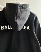 Black Cotton Logo Half-Zip - Men's