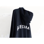 Black Cotton Bold Text Pullover - Men's