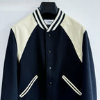 Black Wool Cream Sleeve Varsity - Men's