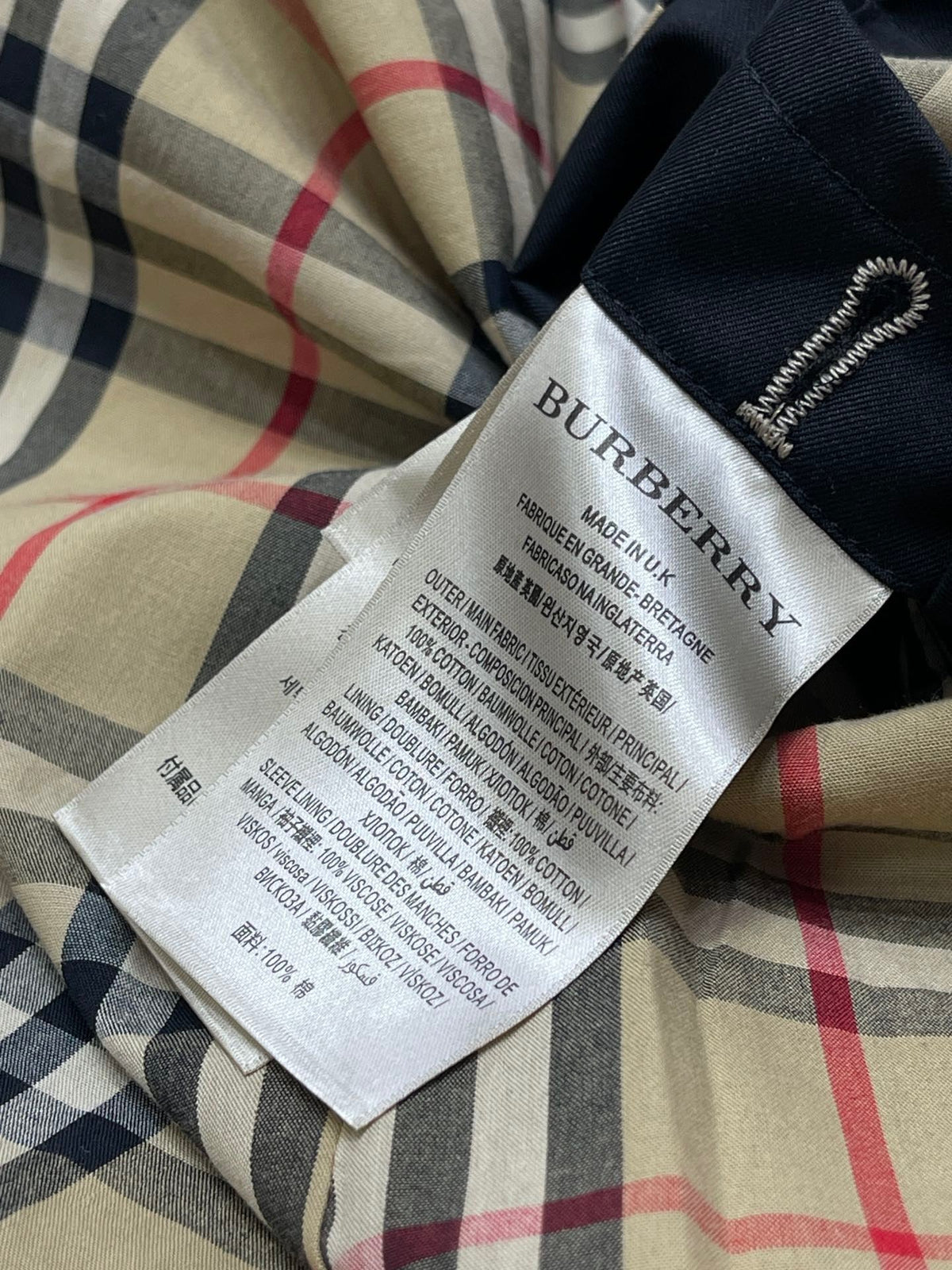 Navy Cotton Plain Car Coat - Men's