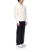Cream Wool Cable Cardigan - Men's