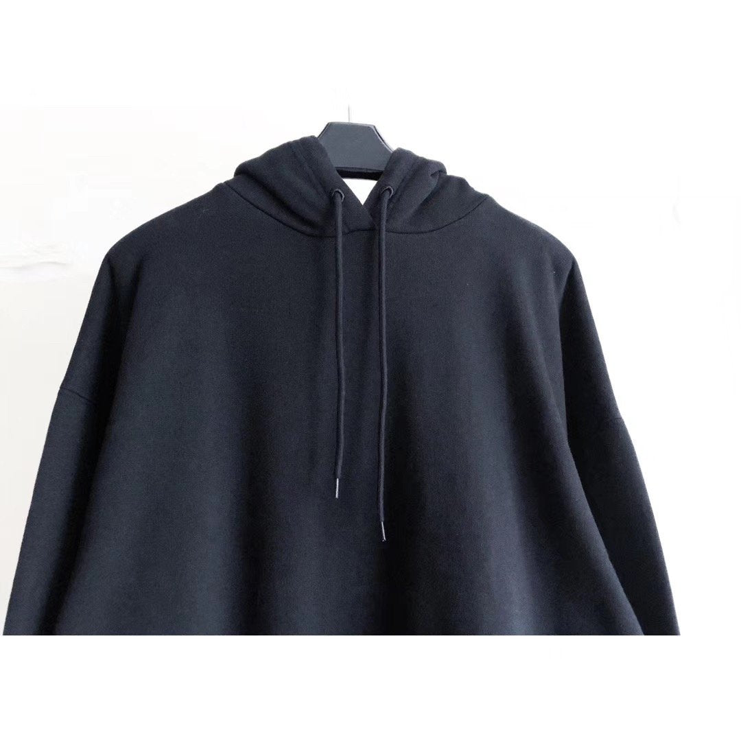 Black Cotton Bold Text Pullover - Men's