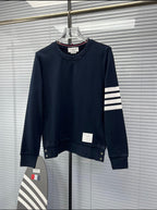 4-Bar Crewneck Navy Loopback - Men's