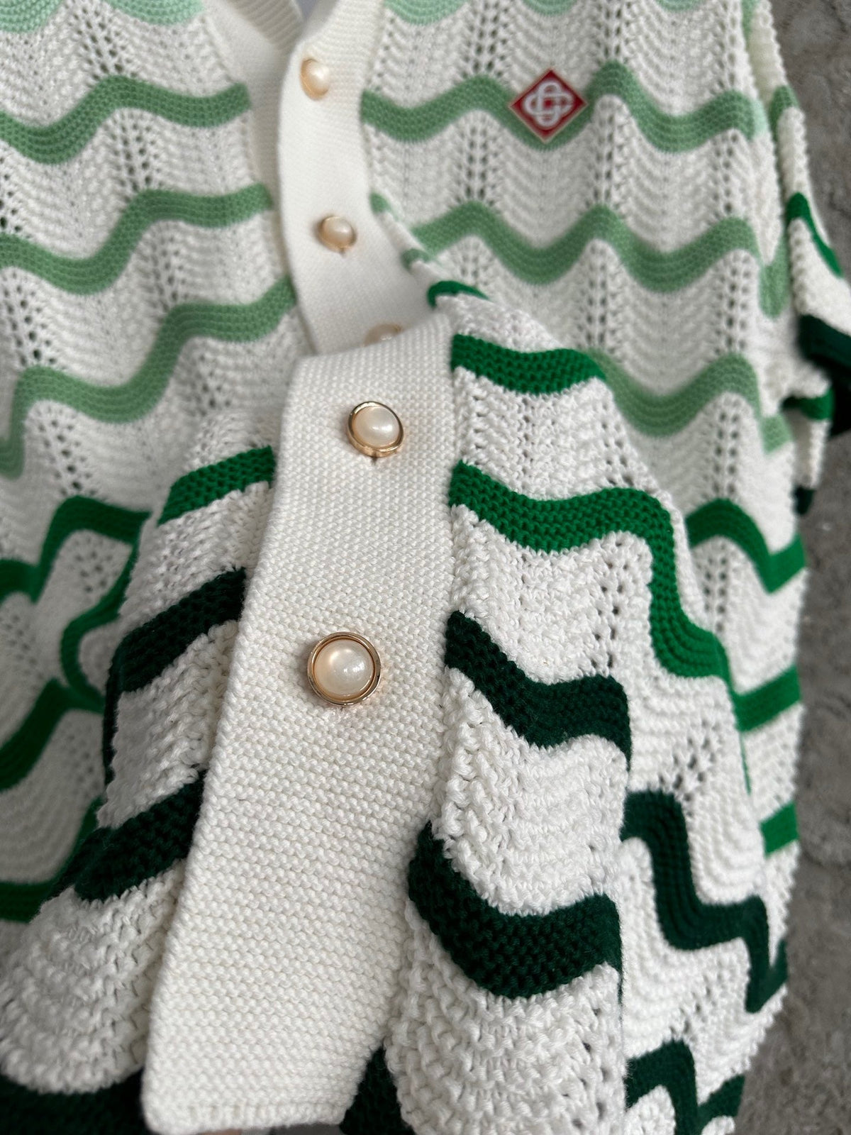 Green Wave Knit Shirt - Men's