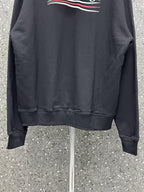 Black Cotton Chest Logo Pullover - Men's
