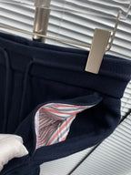 Navy Cotton Four-Bar Joggers - Men's