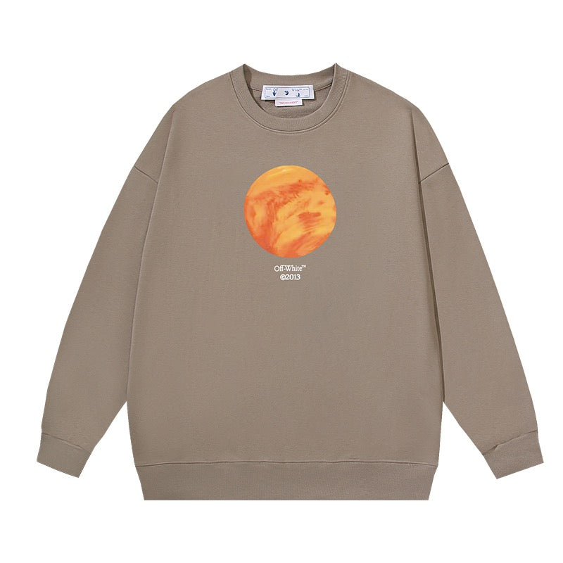 Black Cotton Planet Graphic Crewneck - Men's