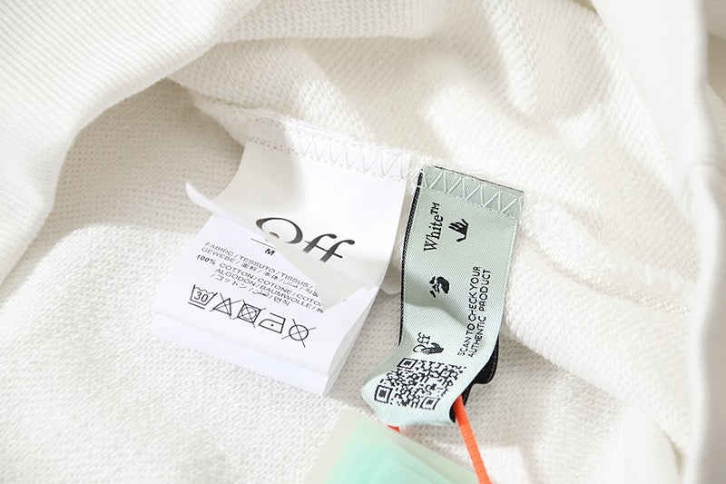 Cream Cotton Small Text Crewneck - Men's