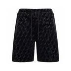 Black Jacquard Monogram Drawstring - Men's
