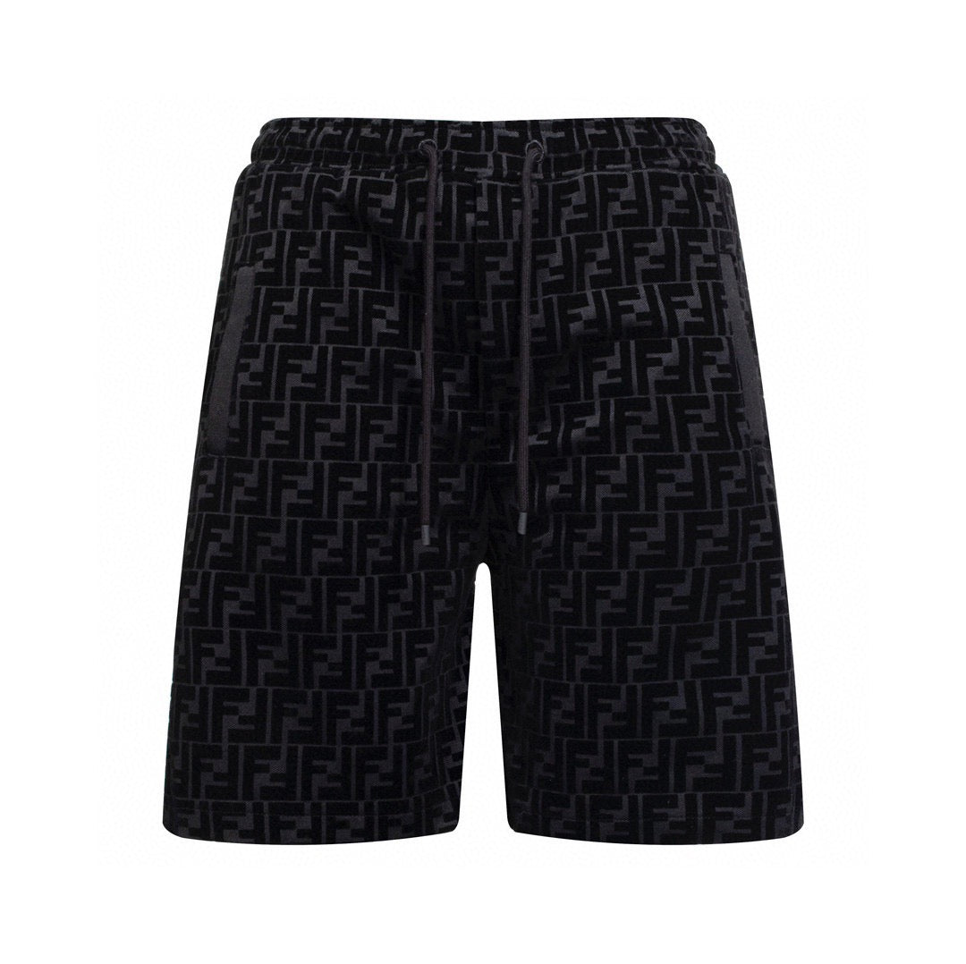 Black Jacquard Monogram Drawstring - Men's