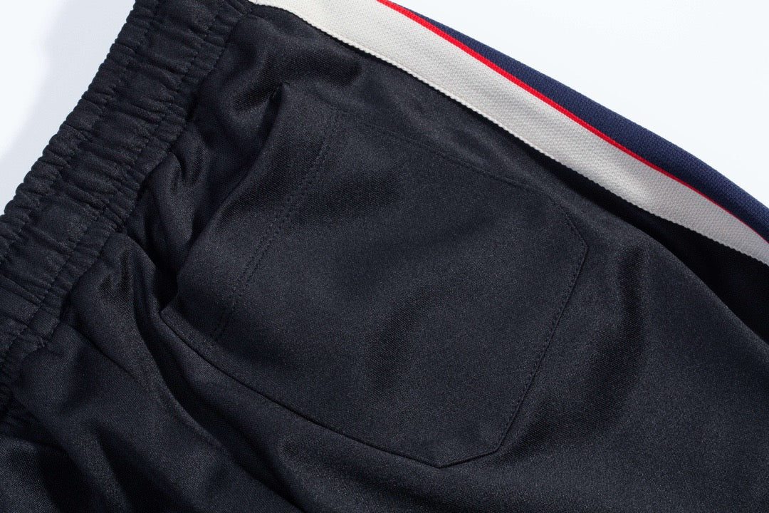 Black Jersey Side Stripe Track - Men's