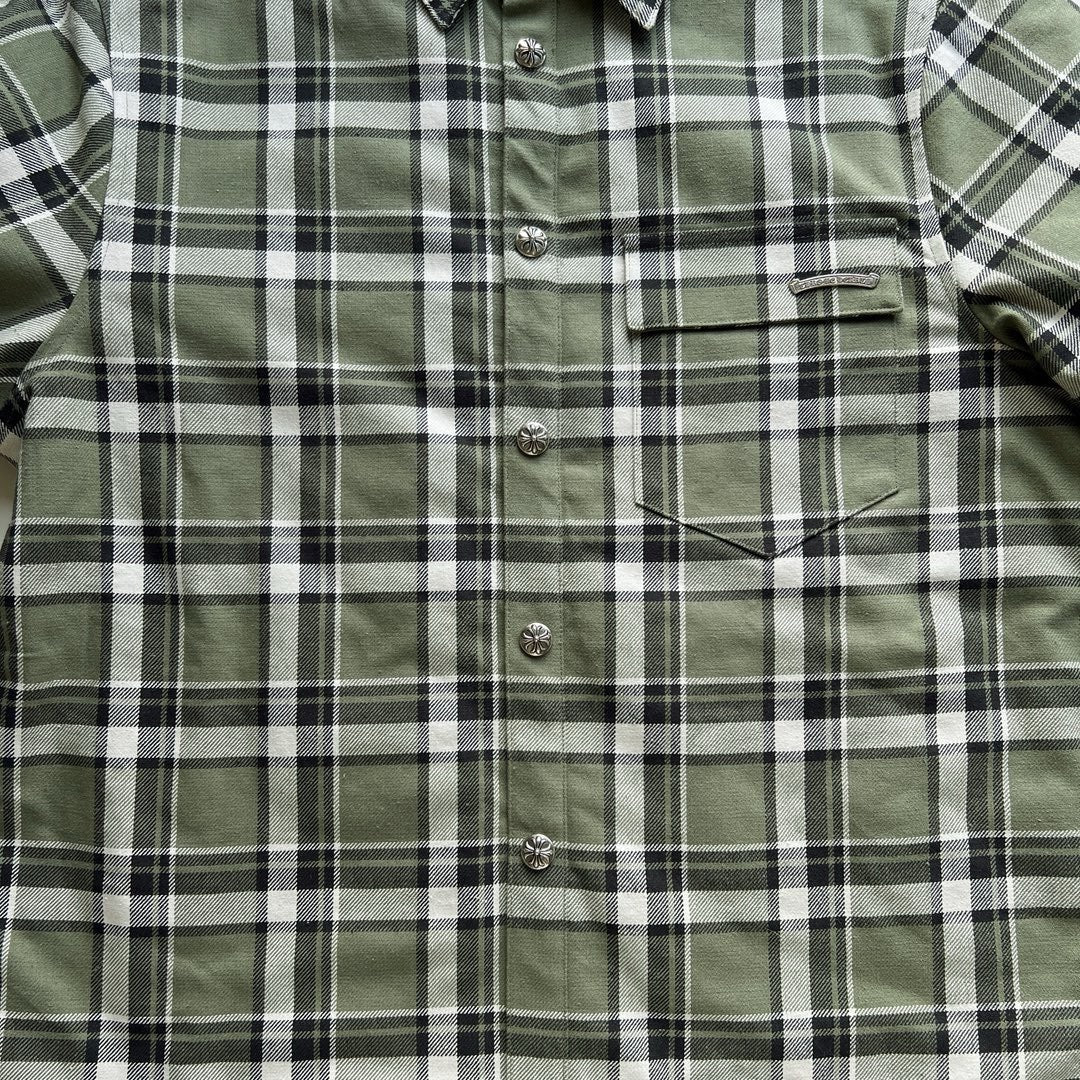 Blue Flannel Printed Sleeve Long-Sleeve - Men's