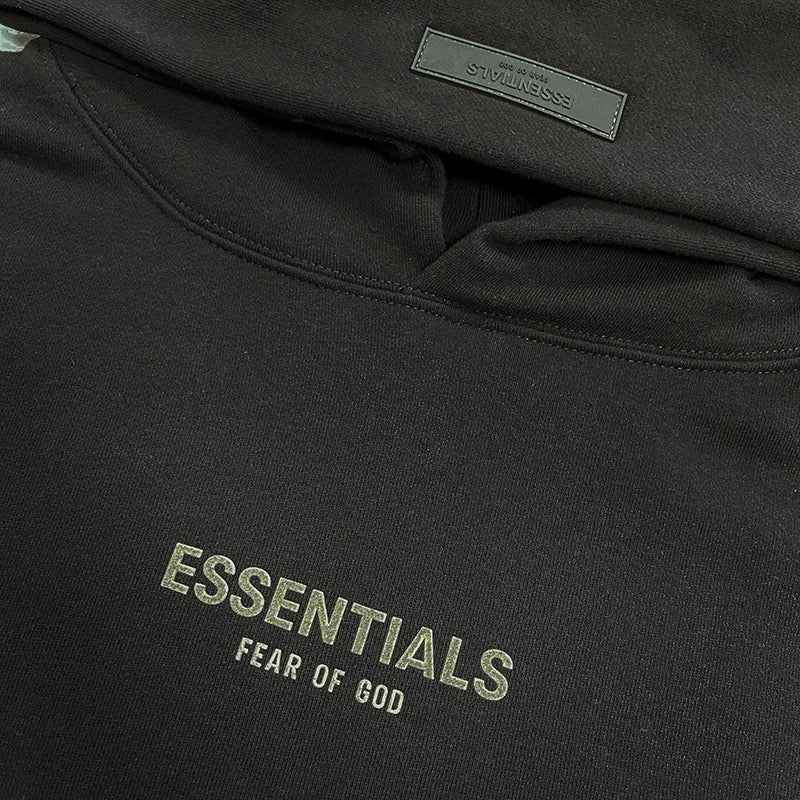 Black Cotton Logo Pullover - Men's