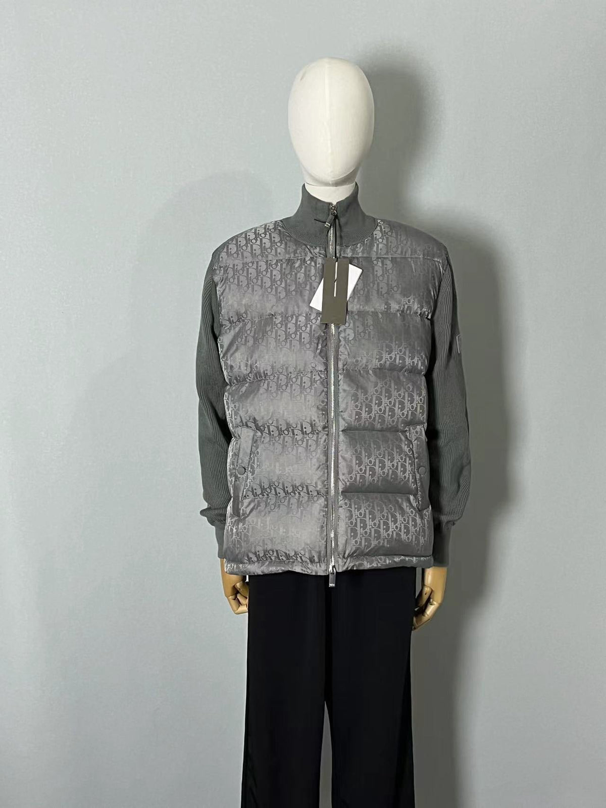 Navy Nylon Knit Sleeve Quilted - Men's