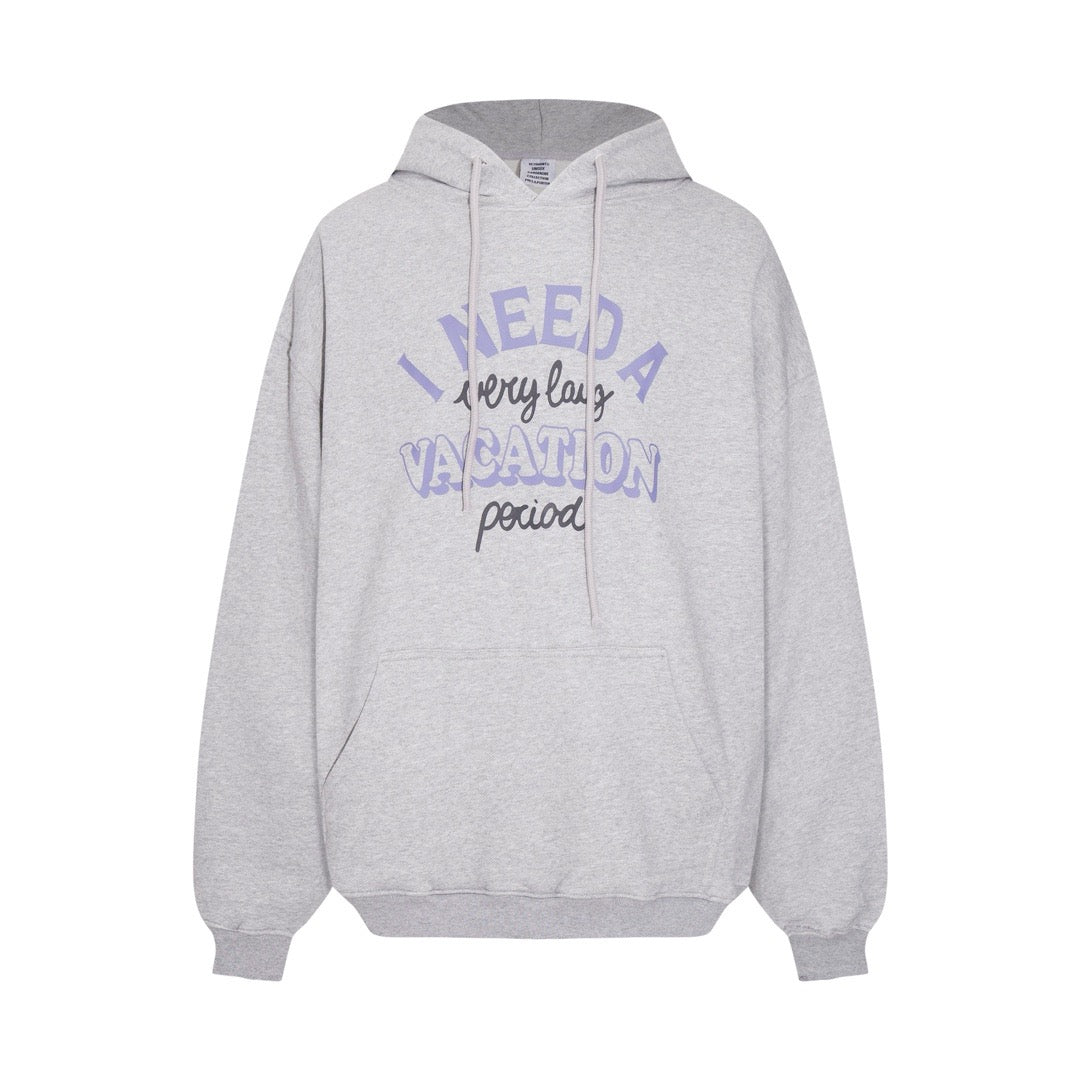 Grey Cotton Slogan Pullover - Men's